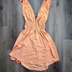 Vero Moda Bright Orange Chiffon Dress